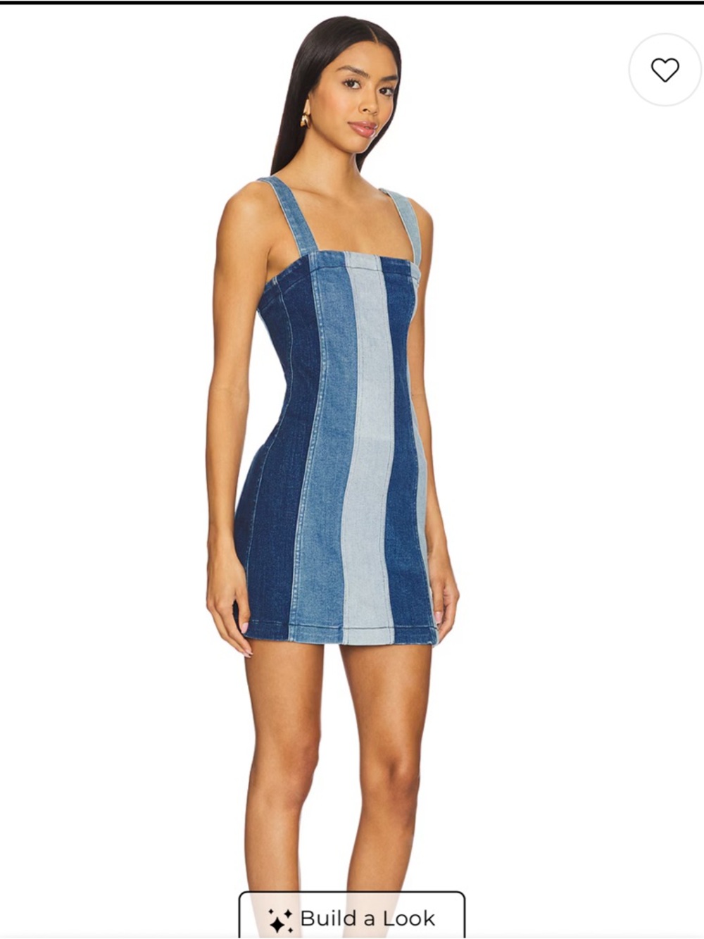 Show Me Your MuMu Vertical Two-Tone Denim Mini Dress - Blue
